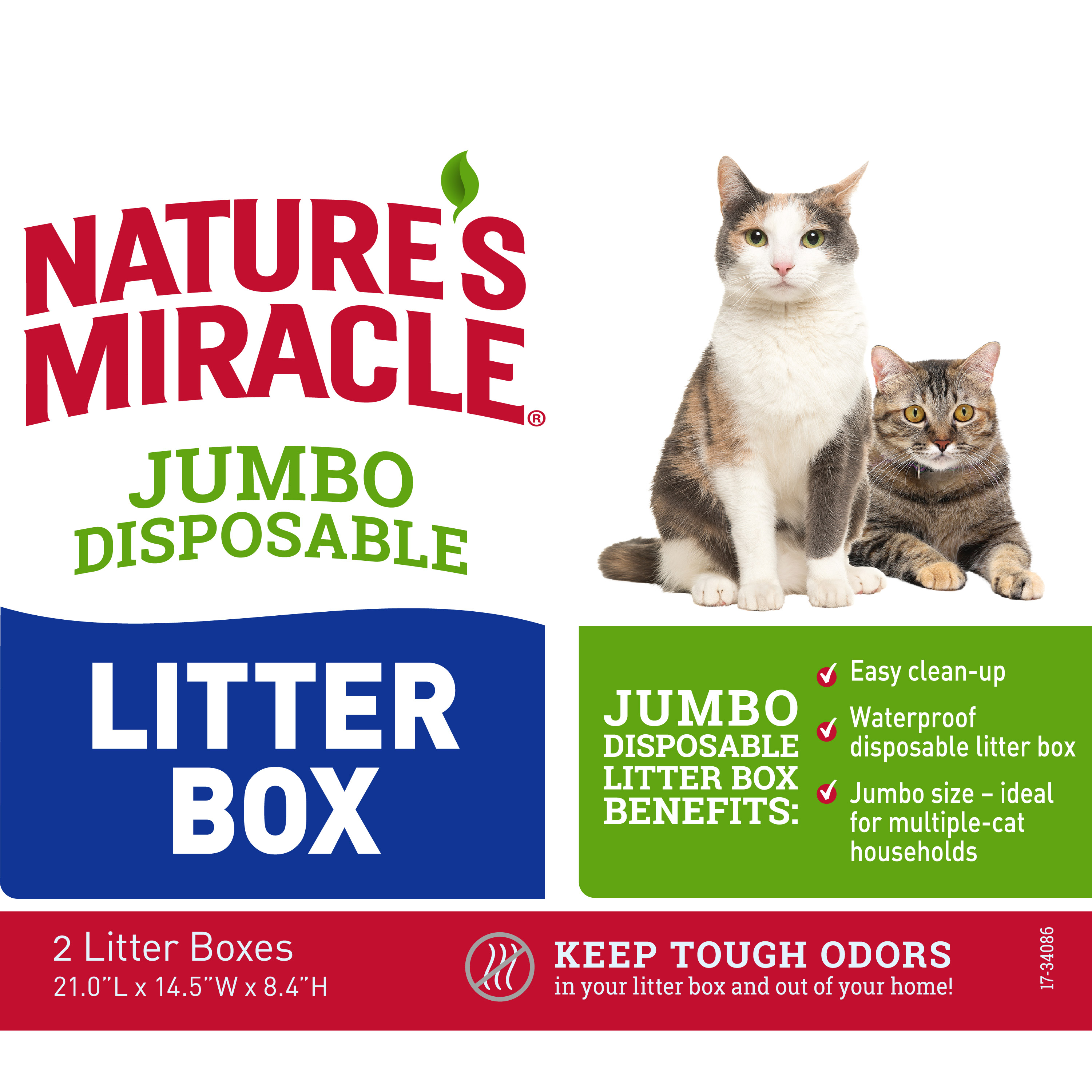 Nature's miracle jumbo disposable cat discount litter box
